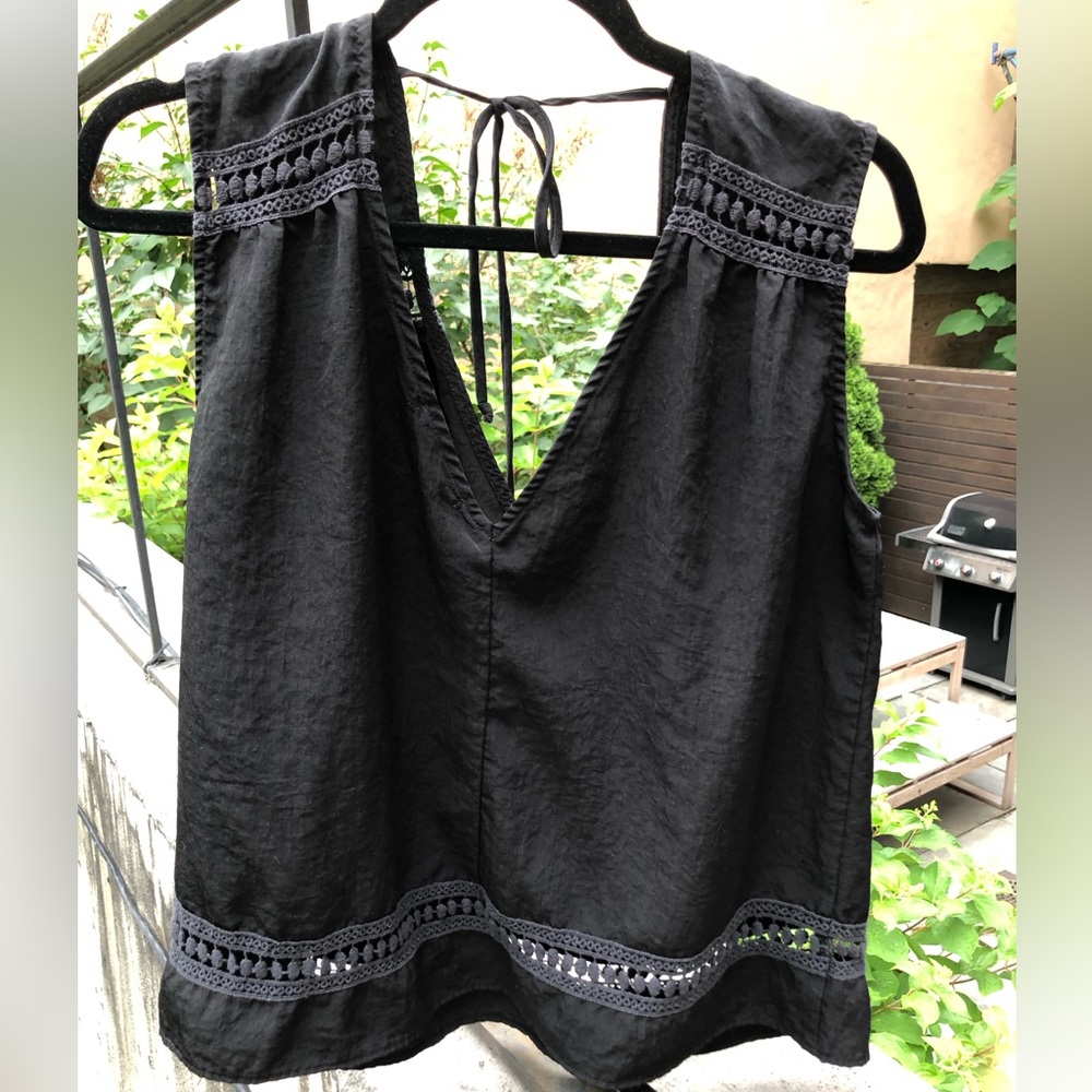 Harlowe and Graham Boho Black Tank Top. Size small.